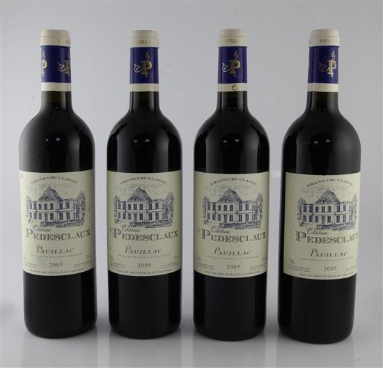 Four bottles of Chateau Pedesclaux, 2005, Pauillac,